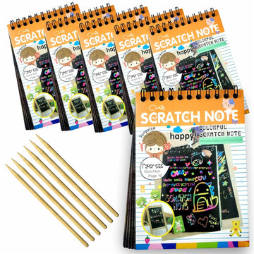 Evissa Scratch Note Colorful Magic Art Craft Kit Includes Multicolour | Birthday Return Gifts For Kids | Scratch Book For KidS 