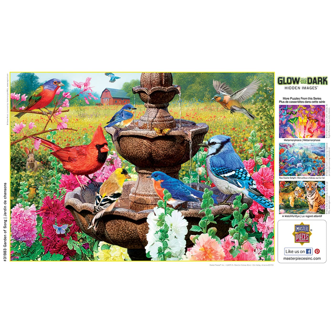 Garden Of Song 500 Piece Hidden Images Glow In The Dark Jigsaw Puzzle
