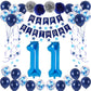 Naninuneno 11Th Blue Birthday Party Decorations For Boy Girl Men Women, Happy 11 Birthday Balloons Supplies With Happy Birthday
