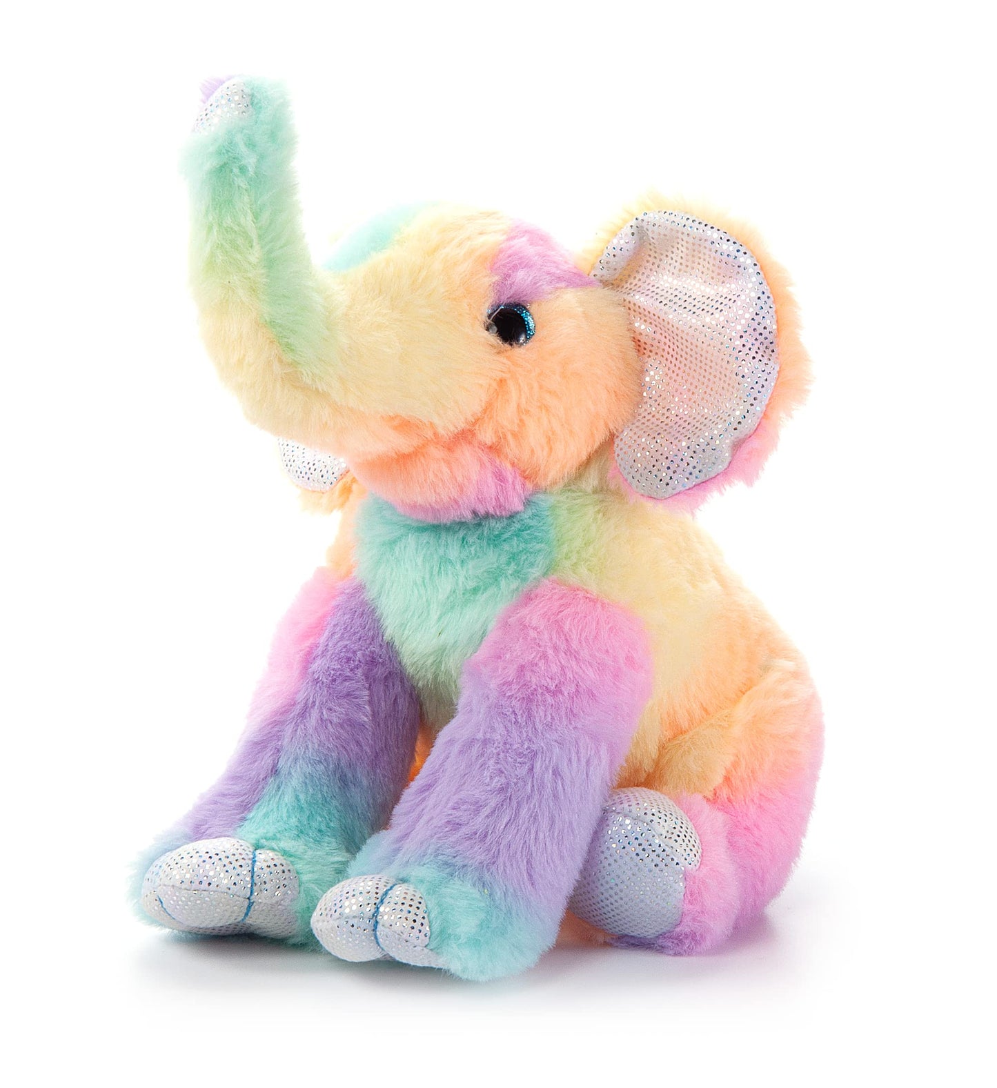 The Petting Zoo Elephant Stuffed Animal Plushie, Ombrez Animals, Rainbow Elephant Plush Toy 9 Inches