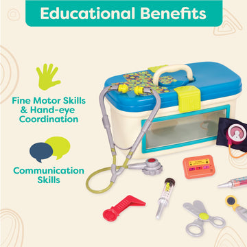 B. toys - Doctor Play Set For Kids - Kids Doctor Toys - 10 Pieces - Realistic Medical Tools - Pretend Play Kit For Toddlers - Dr