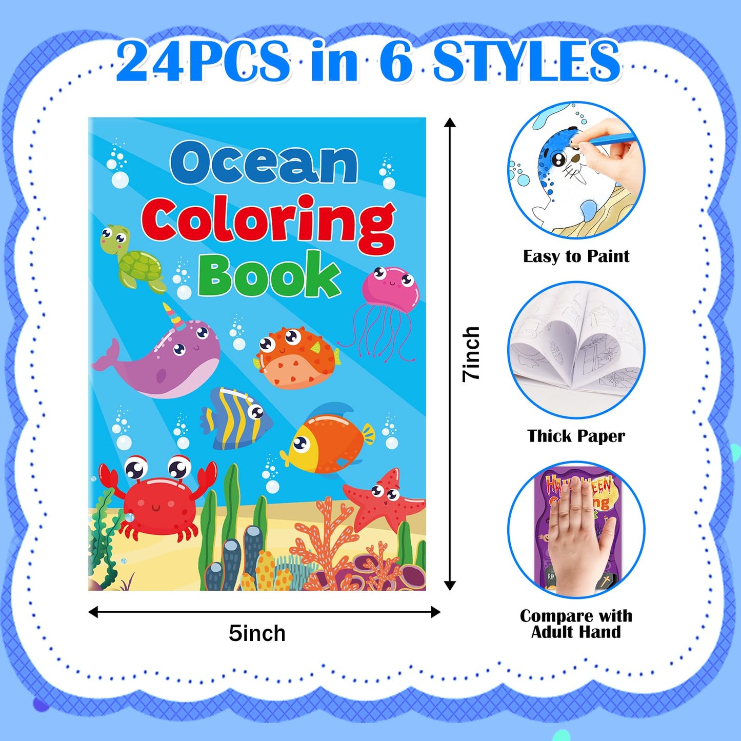 Small Holiday Coloring Books for Kids 24PCS Mini Coloring Crafts for Kids 2-4 4-8 Classroom Reward Family School Activities Hall