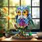 Jojo&Peach Floral Owl Toy Building Sets, Moc Flower & Animal Collectible Table Art, Mother'S Day Birthday Gifts Toys For Adults