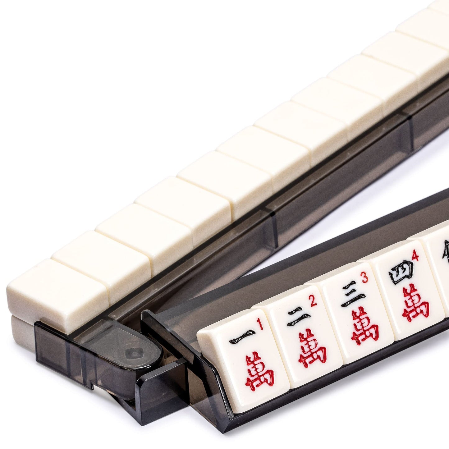Yellow Mountain Imports Modern Mahjong Racks With Built-In Pushers - Black - Set Of 4
