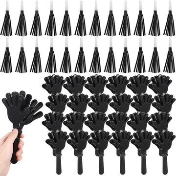 Hollowfly 48 Pack Party Noisemakers New Years Eve Party Supplies Include 24 7.5 Inch Large Hand Clappers 24 Blowers Whistle for 