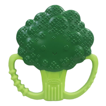 Infantino Lil' Nibbles Textured Silicone Baby Teether - Sensory Exploration And Teething Relief With Easy To Hold Handles, Green