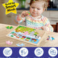 Wooden Puzzles For Kids Ages 4-6, 4 Pcs 24 Animals Cars Farm Dinosaur World Jigsaw Puzzles, Preschool Educational Brain Teaser T