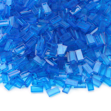 Transparent Dark Blue 1×2 Tile ×700 Parts And Pieces Flat Moc Bricks, Bulk Building Blocks For Smooth Surface Wall Floor, Toy Accessories Compatible With Major Brands