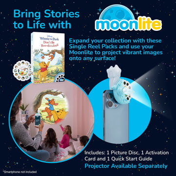 Moonlite Storytime Winnie The Pooh Don'T Be Roo-Diculous Storybook Reel, A Magical Way To Read Together, Digital Story For Projector, Fun Sound Effects, Early Learning Gift For Kids Age 1 Year And Up