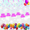 SHANAYA Hanging Swirls for Birthday Decorations Items for Girls for Theme Birthday Party Items Party Decor  Pink Happy Birthday