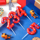 Conelist Number 2 Dog Paw Birthday Candles Dog Patrol Toppers Candles Blue Yellow and Red Dog Paw Numeral Birthday Cake Topper f