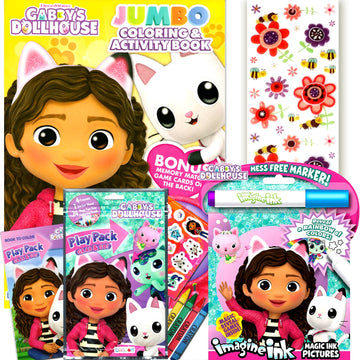 Gabby'S Dollhouse Coloring And Activity Books Bundle With Imagine Ink Coloring Book, Play Pack, Stickers, And More