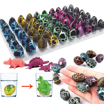 Igeekid 60 Pack Dinosaur Eggs Hatching Dino Egg Grow In Water Crack With Assorted Color Hunting Game Birthday Party Favors For Toddler Kids 3-10 Boys Girls