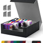 Uaono Card Storage Box For Trading Cards, 2400+ Mtg Commander Deck Box With 24Pcs Colorful Divider, Card Case Fits For Magic Tcg Ptcg Game Cards(Black&Gray)