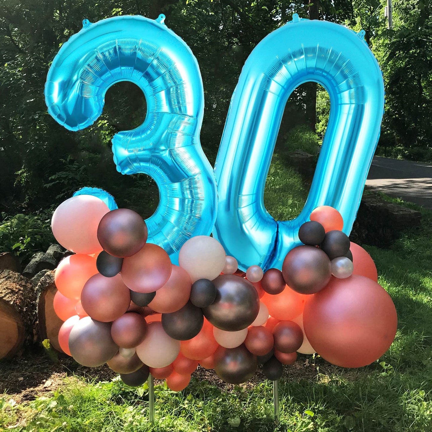 40 Inch Blue 30 Number Balloons, Jumbo Foil Balloons For 30Th Birthday Party Decorations Supplies / 30Th Anniversary Event