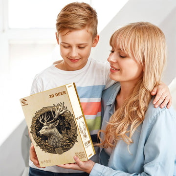 Wooden Puzzles for mature-themeds  Wooden Jigsaw Puzzles for mature-themeds Kids  3D Vision Effect-3D Deer Unique Shaped Wood Puzzles mature-themed  Creative Birthday Gifts for Friends Family Game (13.4 * 13.2in 295pcs)