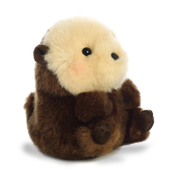 Aurora® Round Rolly Pet™ Smiles Sea Otter™ Stuffed Animal - Adorable Companions - On-The-Go Fun - Brown 5 Inches