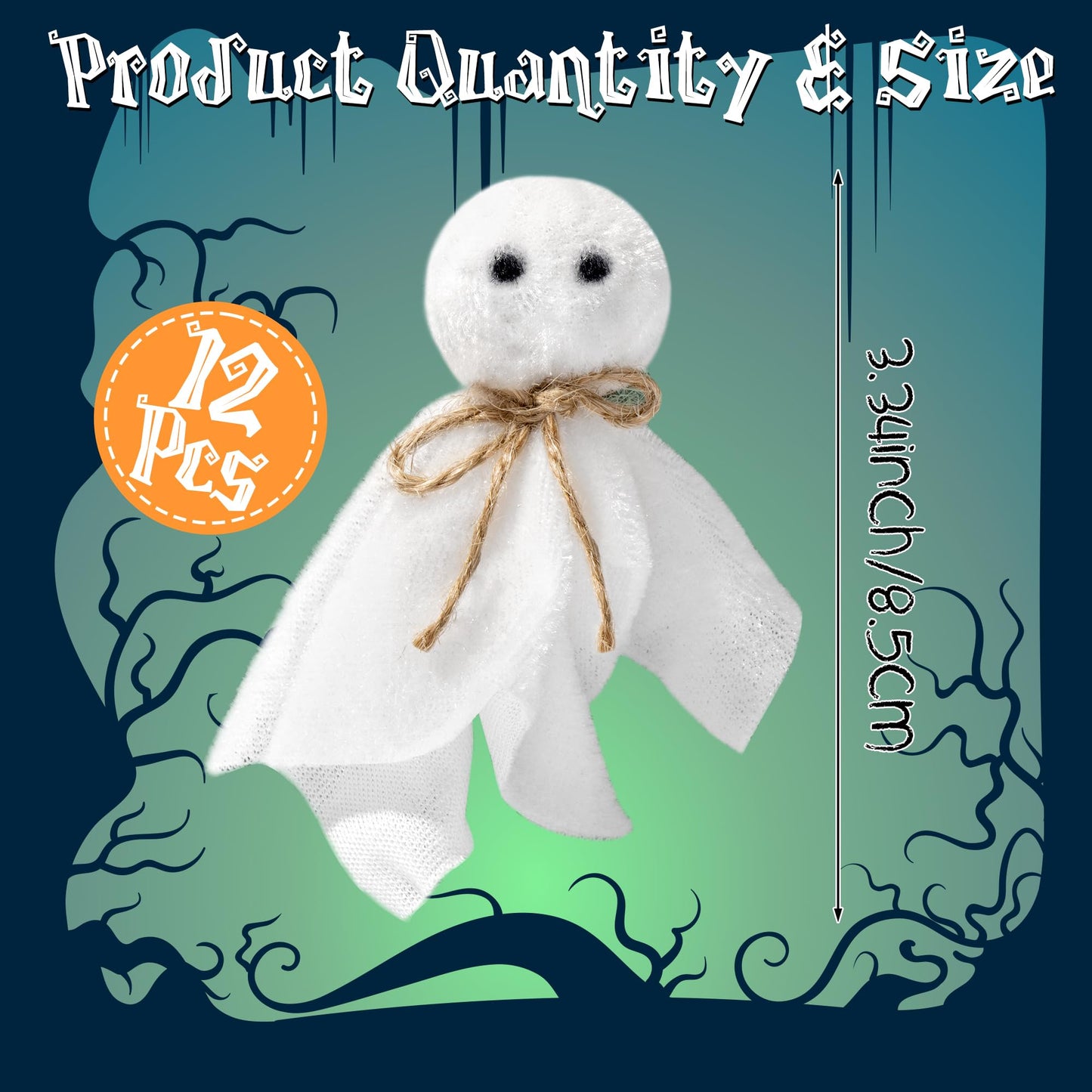 EYxsaxenk Halloween Ghost Bean Bags for Tossing - 12Pcs Cute Little Boo Mini Bean Bag Toss Game Toy for Kids Toddler Outside tossing Game Halloween Party Decoration Indoor Outdoor Activity Supplies