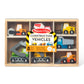 Melissa & Doug Wooden Construction Site Vehicles With Wooden Storage Tray (8 Pcs) Construction Toys, Vehicle Toys, Cars For Toddlers And Kids Ages 3+