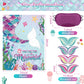 Faccito Mermaid Party Game Set - 21x28 Inch Poster, 24 Reusable Tail Stickers, Blue/Purple, Ideal for Girls Birthday Celebrations