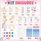 Leinuosen 28 Sets Unicorn Party Favors Wood Painting Craft Kits with Art Supplies and Inspirational Cards Thank You for Coming G