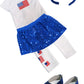 American Fashion World USA American Flag Outfit for 18-Inch Dolls | 5 Piece Set | enhanced Quality & Trendy Design | Dolls Clothes | Outfit Fashions for Dolls for Popular Brands
