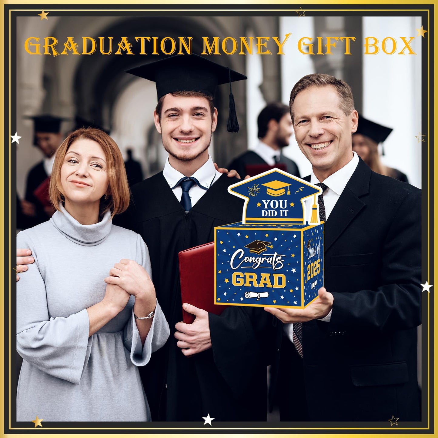 Meiidoshine Graduation Gifts, Graduation Money Box Blue, Surprise Grad Money Holder With Pull Out Card, Class Of 2025 Funny Cash