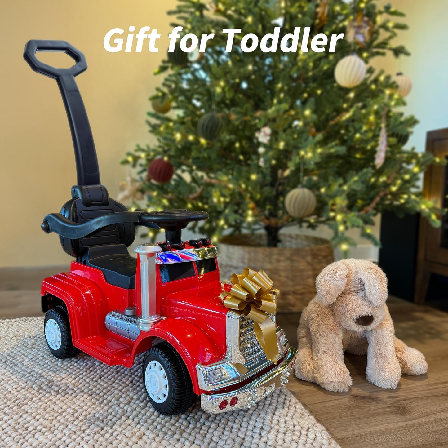 Outfunny 3-In-1 Ride On Push Car For Toddler With Handle, Toddler Ride On Toy For Girls Aged 1-3, Stroller Sliding Walking Car W