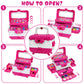 Aureyung Kids Makeup Kit for Girl, Toys for Girls Ages 3 4 5 6 7 8 9 10, 54PCS Washable Real Makeup Set, Kids Make Up, Play Make