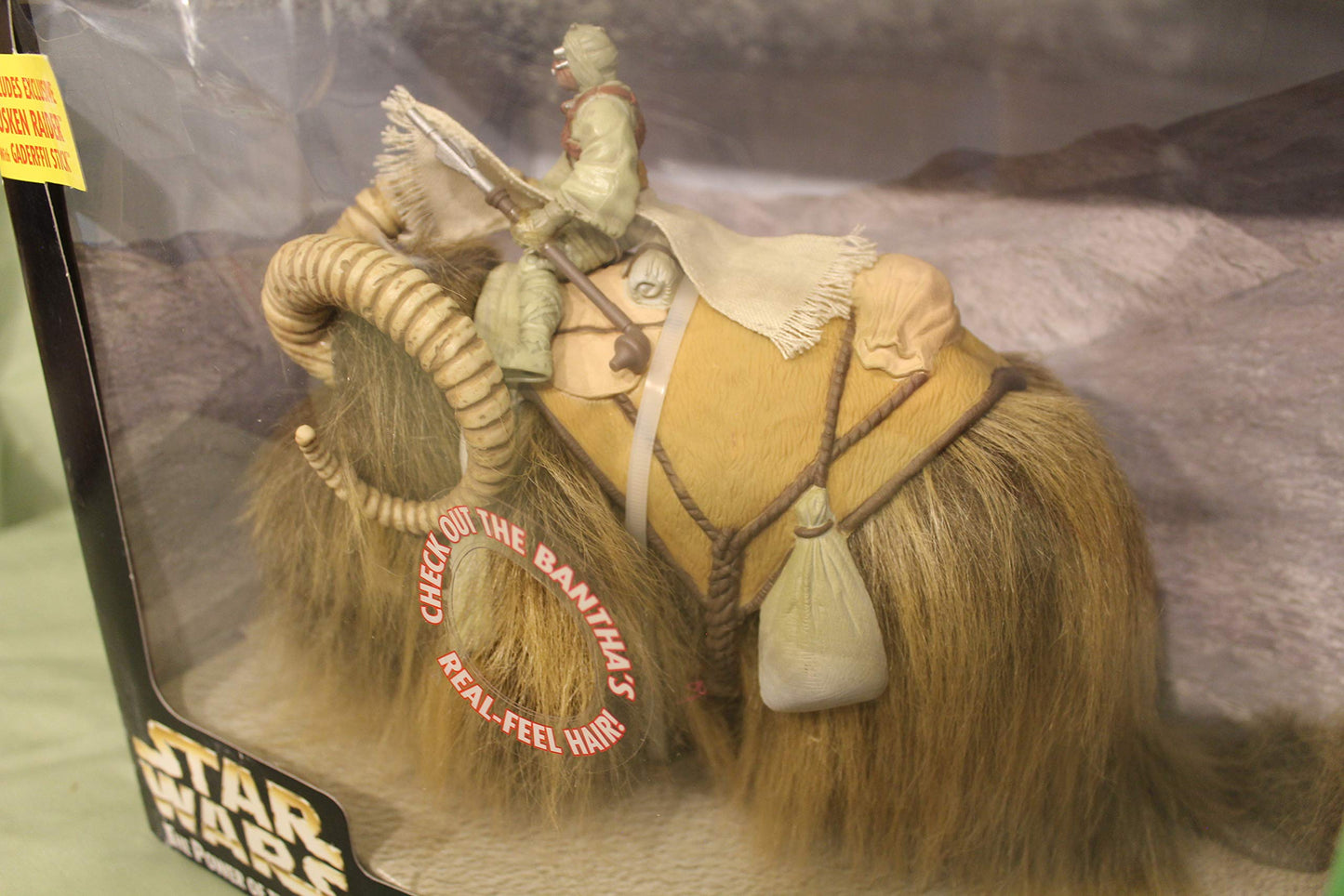 STAR WARS Bantha & Tusken Raider Action Figure - Medium Size, Brown/Beige, Plastic, Model FBA_1022GY0N19W