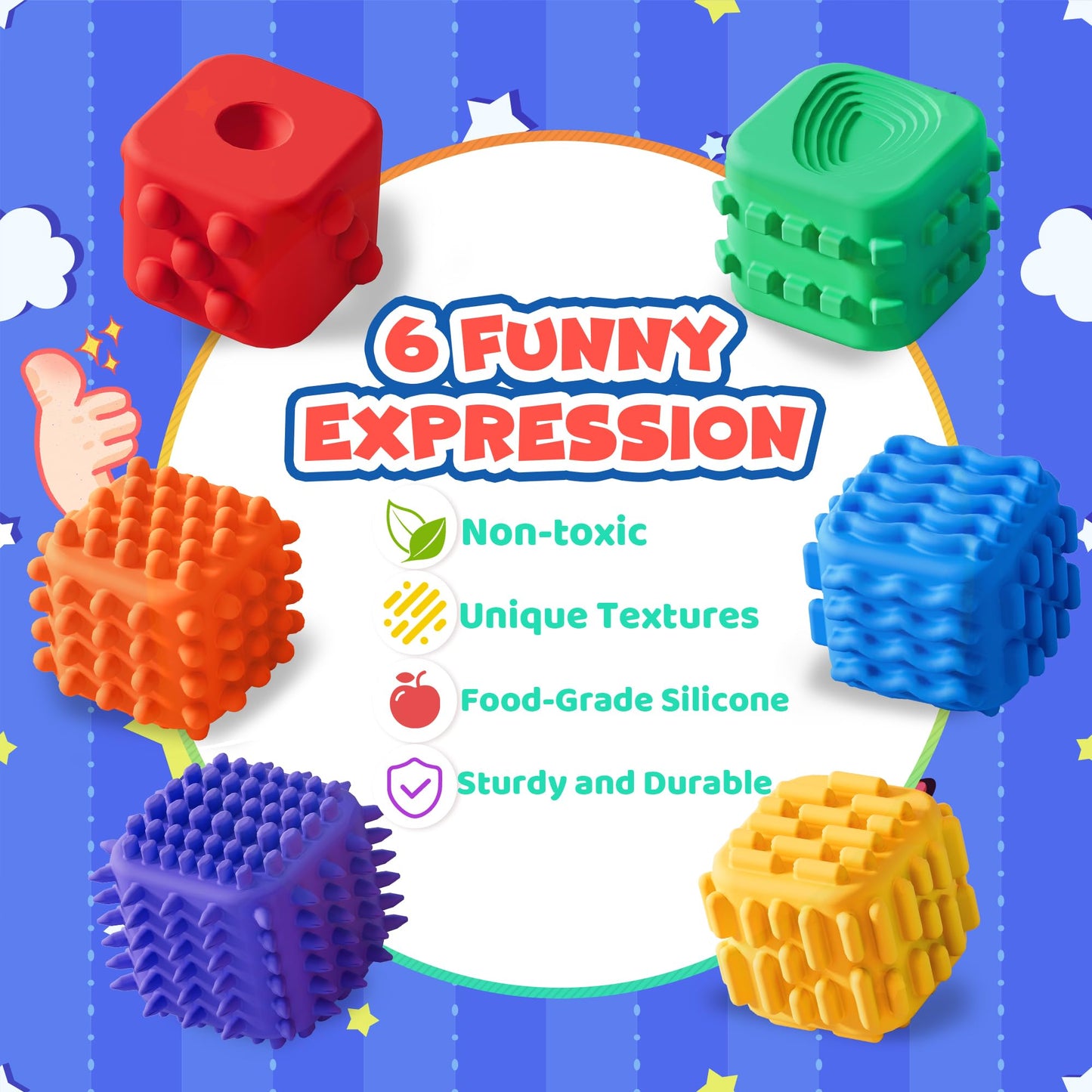 Fidget Cube Toys For Kids Adults Textured Silicone Sensory Cubes Quiet Fidgetstoys For Autism Adhd Teen Silent Office Stress Toy