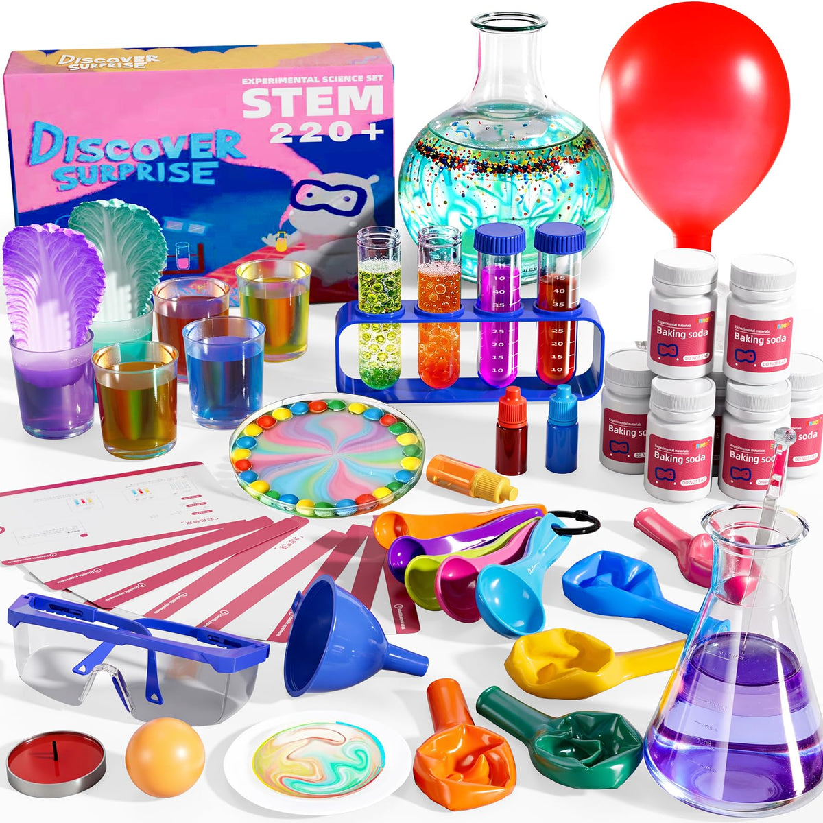 ZDRKWSM Science Kit with 220+ Science Lab Experiments, DIY STEM Educational Learning Scientific Tools for 3 4 5 6 7 8 9 10 11 Ye