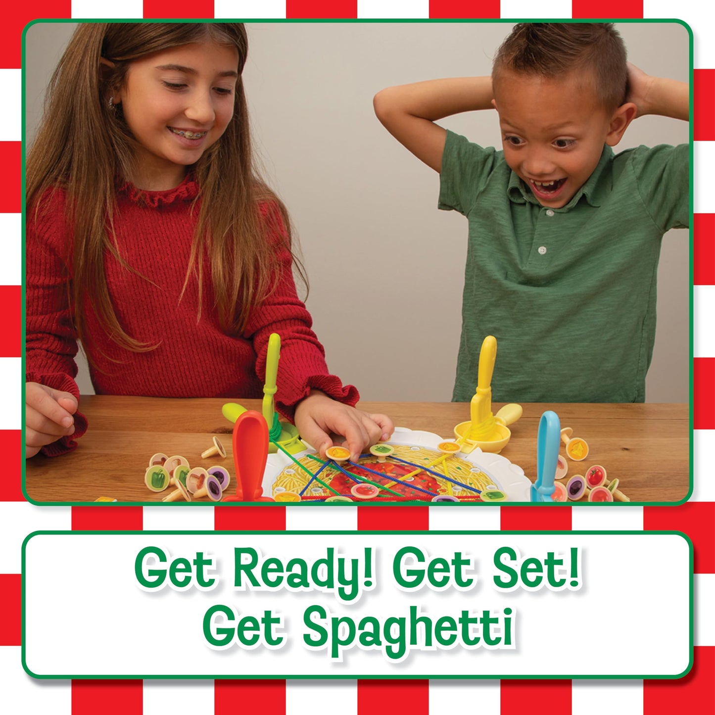 PlayMonster Ready Set Spaghetti Board Game - Multi-Player, Hand-Eye Coordination Game for Kids Ages 6+, Plastic, Model 25107
