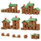 SainSmart Jr. Wooden Log Cabin Set - 665 PCS STEM Building Toy for Toddlers, Brown, Model 20-354, Compatible with Lincoln Logs