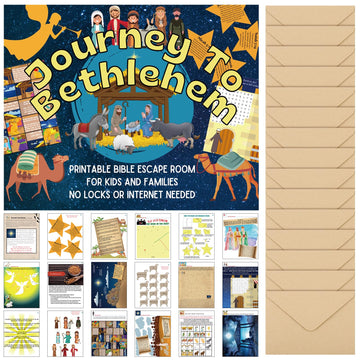 Gaillty Christmas Bible Escape Room Game for Families Bethlehem Advent Adventure Family Games Night Birthday Party Solve Unique 