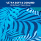 Aqua Oversized Contour Pool Float Lounge – Extra Large – Fabric-Covered, Inflatable Pool Floats For Adults – Blue Ferns