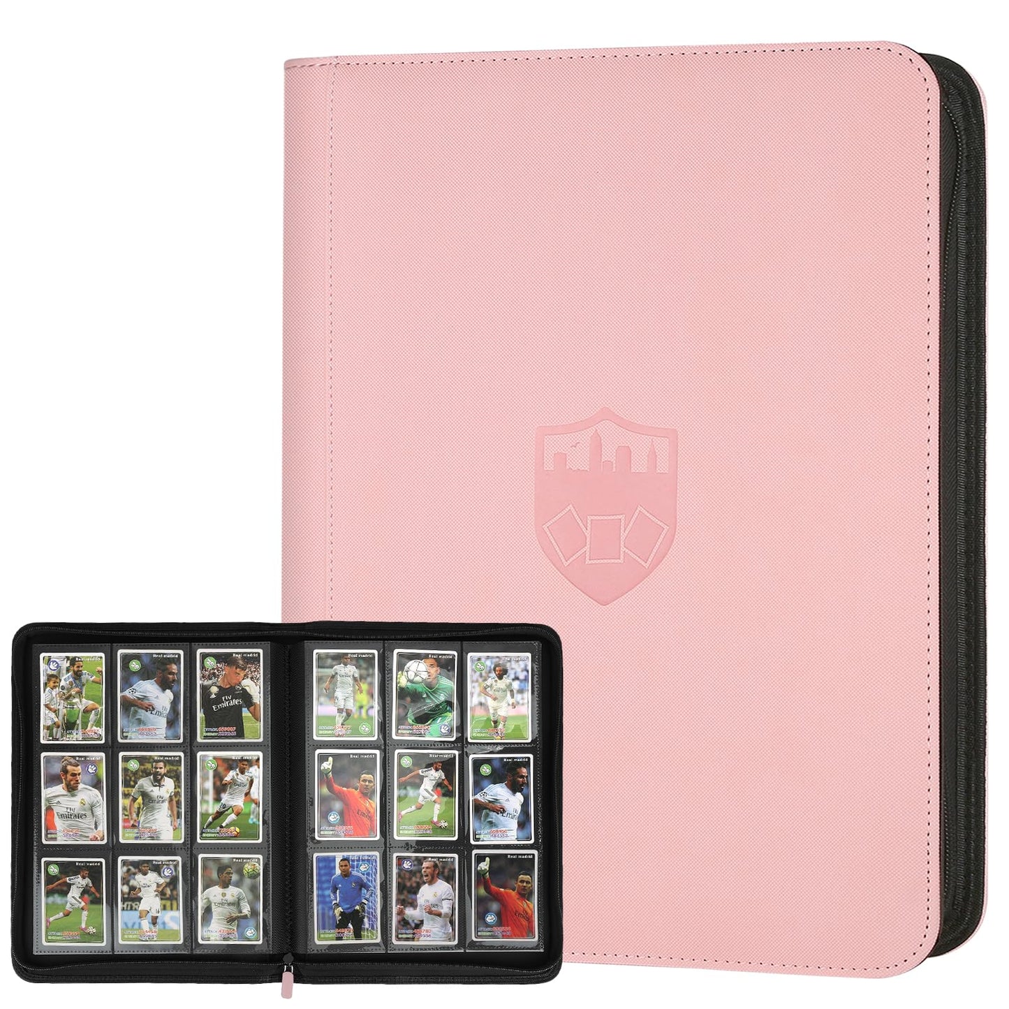 Trading Card Binder 9 Pocket  GERMUN PU Cover Card Binder for 360 Cards  enhanced Trading Card Holder Folders  Double Sided Pocket Card Album for MTG  TCG (Pink)