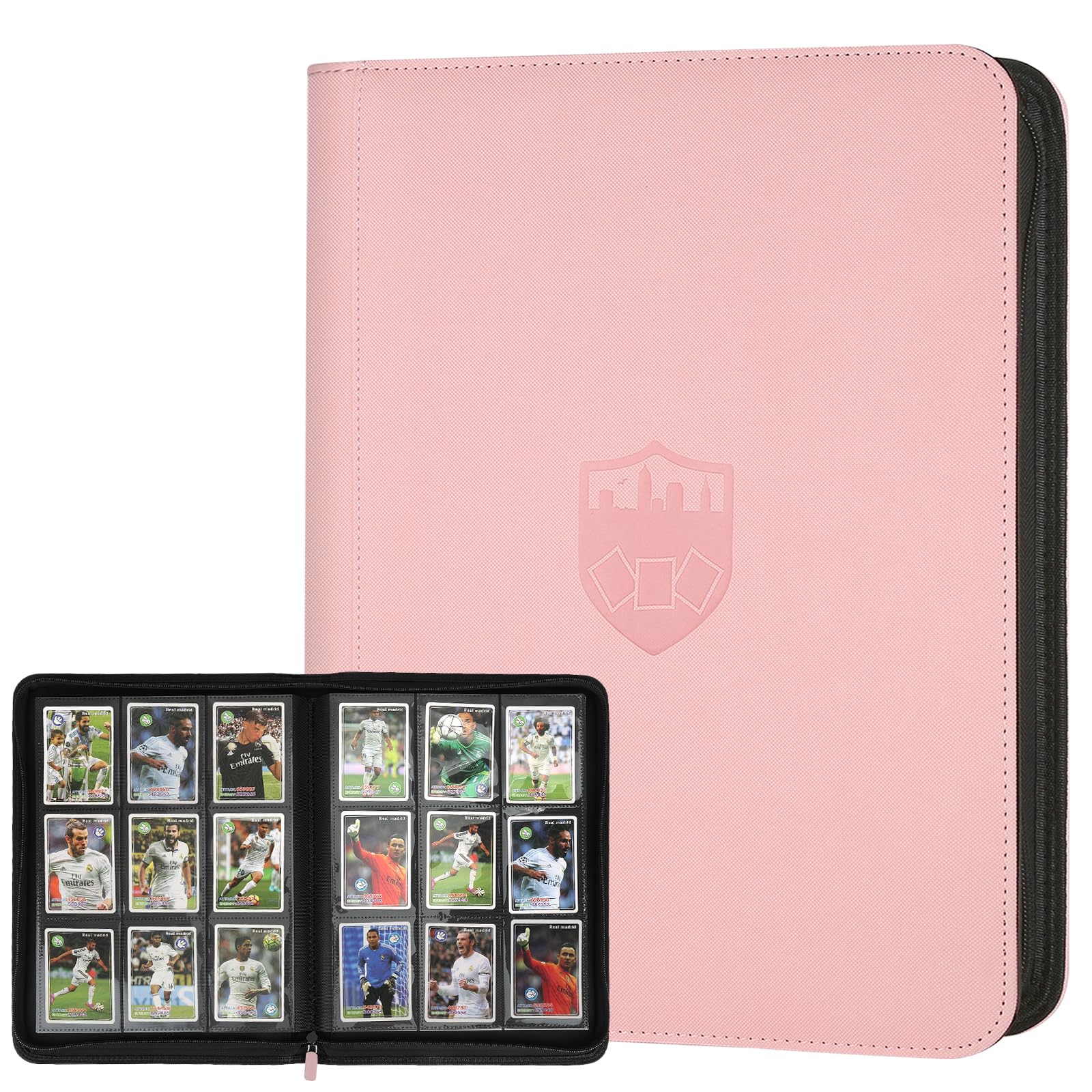 Trading Card Binder 9 Pocket  GERMUN PU Cover Card Binder for 360 Cards  enhanced Trading Card Holder Folders  Double Sided Pocket Card Album for MTG  TCG (Pink)