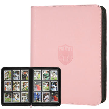 Trading Card Binder 9 Pocket  GERMUN PU Cover Card Binder for 360 Cards  enhanced Trading Card Holder Folders  Double Sided Pocket Card Album for MTG  TCG (Pink)