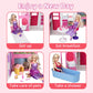 Portable Dollhouse Playset For 11.5 Inch, 2-Story Doll House With 25+ Pcs Dollhouse Furnitures & Accessories, Space Saving Playh