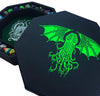 Fantasydice-Cthulhu Tome-Green - Dice Tray - 8'' Octagon with Lid and Dice Staging Area- Holds 5 Sets(7 Dice Set/Standard) for A