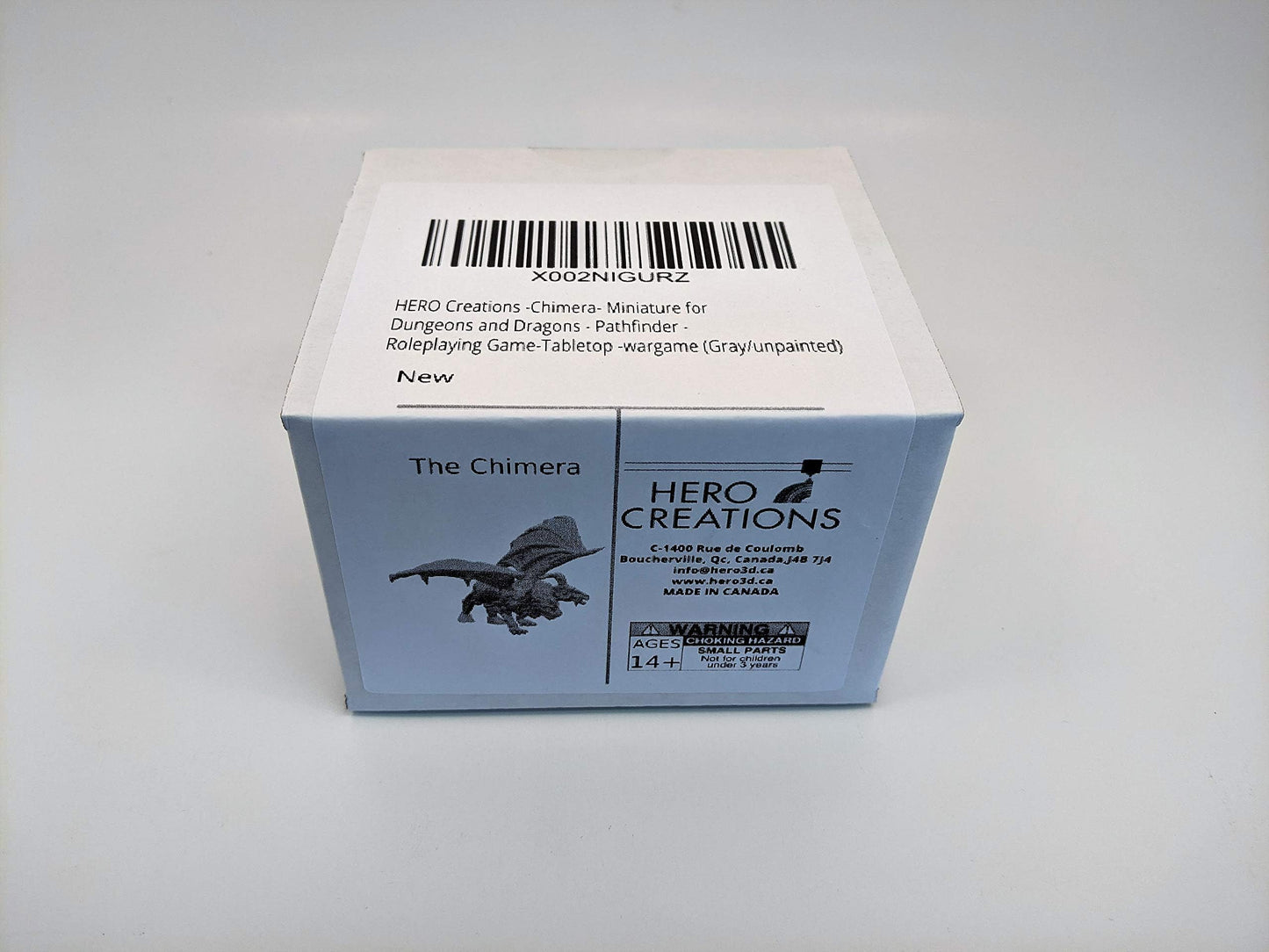 HERO Creations -Chimera- Miniature for Dungeons and Dragons - Pathfinder - Roleplaying Game-Tabletop -wargame (Gray/Unpainted)