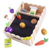 Imagination Generation Wooden Vegetable Playset for Kids - Includes Carrots, Beets, Mushrooms, Trowel, 13 pcs, Brown