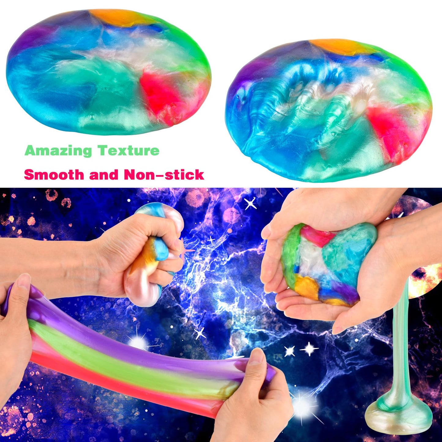 Galaxy Slime Party Favors with 75 Pack Mini Slime kit Stretchy Slime Kit for Classroom Prizes  Christmas Stocking Stuffers  Goodie Bag Stuffers for Kids Boys Girls
