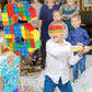 Hooqict Building Blocks 6th Birthday Pinata Set - Number 6, Cardboard, Multicolor, Includes Stick & Blindfold for Kids Party Supplies