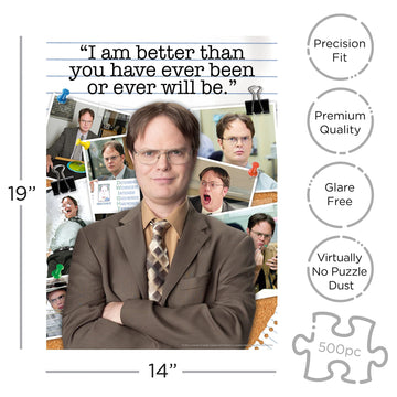 Aquarius The Office Dwight Schrute Puzzle (500 Piece Jigsaw Puzzle) - Officially Licensed The Office Merchandise & Collectibles - Glare Free - Precision Fit - 14 X 19 Inches