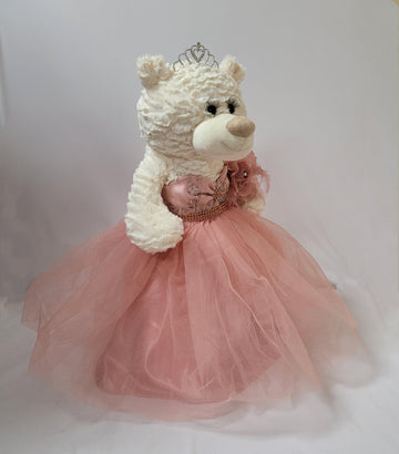 KINNEX COLLECTIONS SINCE 1997 20 Teddy Bear with Elegant Dress (Centerpiece) ~ B16631N-30M (Rose Gold)