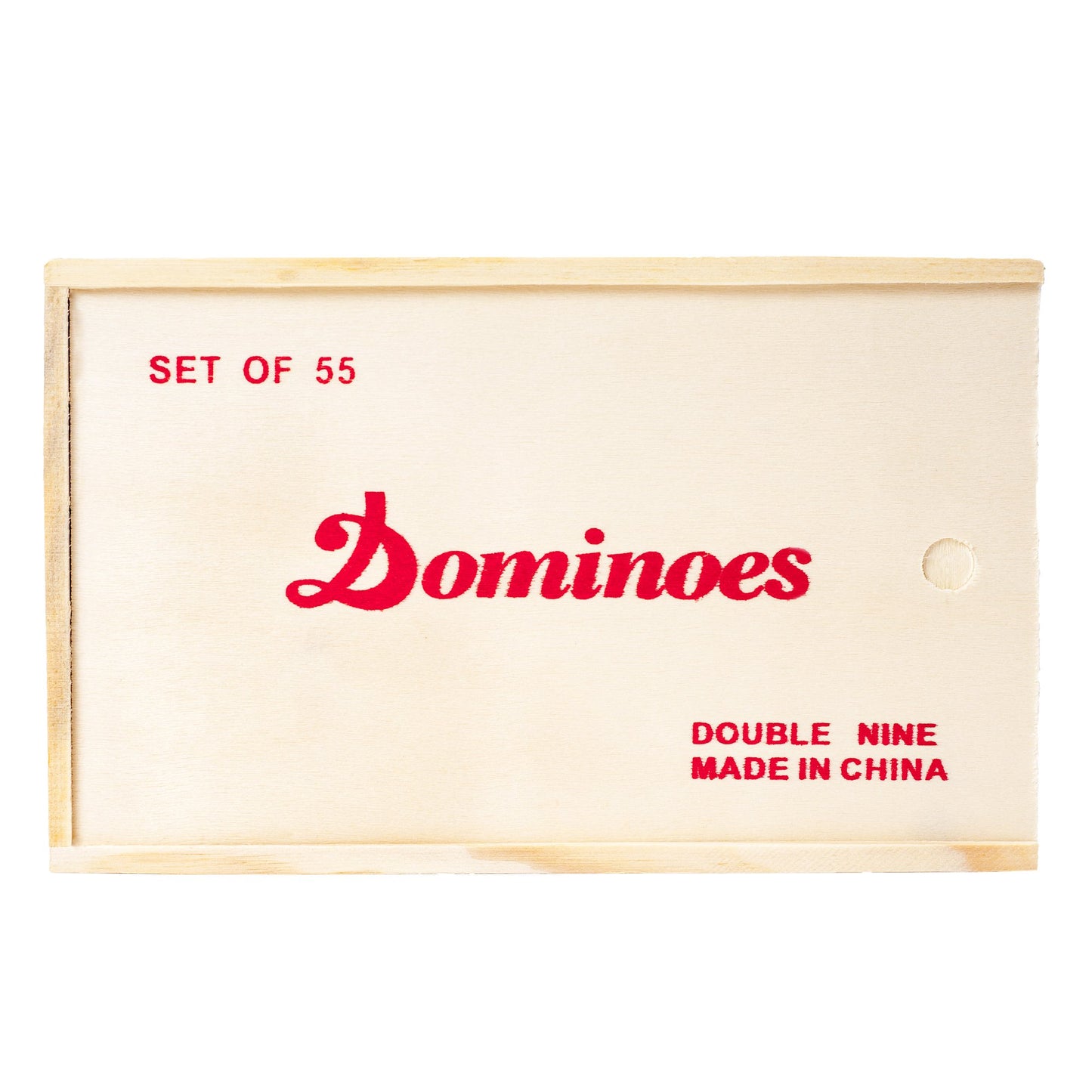 Premium Set Of 55 Double Nine Dominoes With Wood Case, Brown