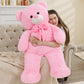 Tezituor Giant Teddy Bear, 4 Feet Soft Big Stuffed Animal Life Size 47 Inch Plush Bear Toy Valentine'S Christmas Birthday Gift For Girlfriend Kids,Pink