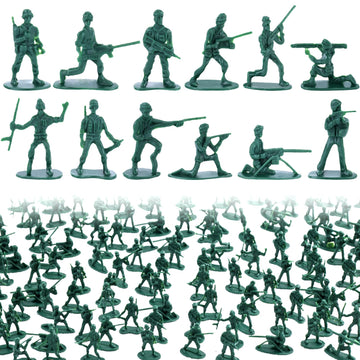 Lovestown 200Pcs Army Men Toy Soldiers, Green Soldier Figures Plastic Army Men Playset 10 Poses For Boys Birthday Gift